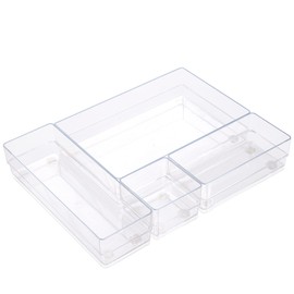 ALPOONS® - Drawer organiser (4 transparent) with non-slip pads for an extra stable hold. Organiser drawer for a clear overview. Organiser make-up ensures order in the chaos.