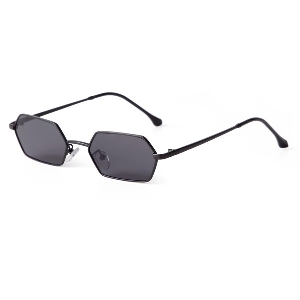 JUDOO Small Narrow Rectangle Sunglasses for Women Men Retro Y2K
