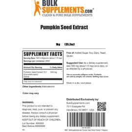 BULKSUPPLEMENTS.COM Pumpkin Seed Extract Powder - Bladder Support - Pumpkin Powder - Prostate Supplement - Soluble Fiber Supplements - Pumpkin Seed Powder (1 Kilogram - 2.2 lbs)