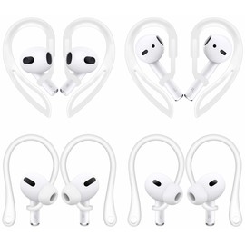 4 Pairs Ear Hooks Compatible with AirPods Pro 2 2022 Release, Anti-Slip C-Shape Hooks and 360 Rotation Adjustable Length Sport Earhooks Holder Wings Compatible with AirPods 3rd 2nd 1st and Pro 1 2