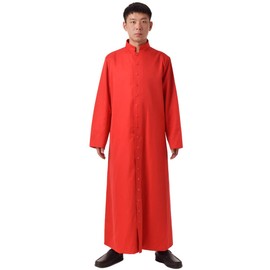 BLESSUME Red Roman Cassock Robe Liturgical Vestments