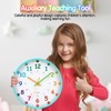 VINILITE Children's Wall Clock without Ticking Noises Learning Clock 25