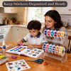 Double-Layer Acrylic Sticker Roll Dispenser, Adjustable Label Organizer for 12