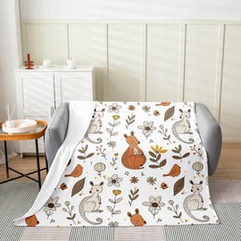 Feelyou Kangaroo Plush Throw Blanket Baby 30"x40" Kids Cute Wild Animal Flannel Fleece Blanket for Sofa Couch Boys Girls Australia Animal Bed Blanket Wild Kangaroos Decor Room Decor Blanket