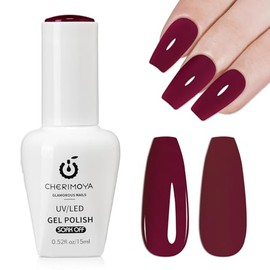 CHERIMOYA Esmalte en Gel Multicolor para Uñas 15ml-Burdeos | Amplia Gama de Colores Gel Polish Color Soak Off UV LED Alta Pigmentación Brillo Duradero Autonivelante