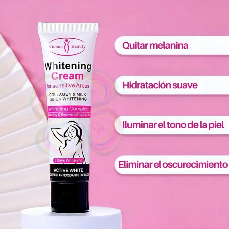 Crema Aclaradora Corporal Aichun Beauty 50ml Leche Colágeno