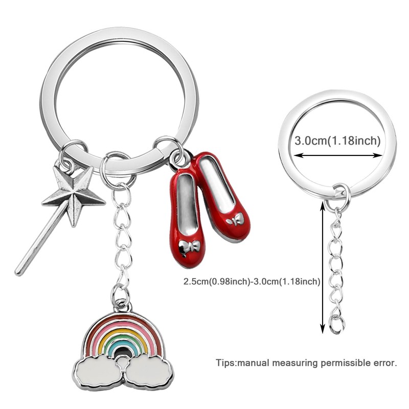 KUIYAI Ruby Slipper Keychain, Musical Inspired Gift, Magic Star Wand