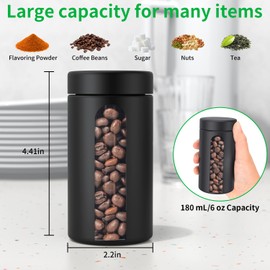 Glass Storage Jar (6 oz), 3 Pack Premium Smell Proof Visual Container with Child Resistant Cap, Small Waterproof Bottle Multipurpose Container for Coffee Teas Herbs Spices(180ml)