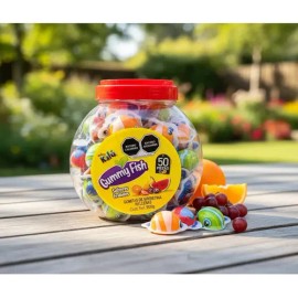 Gomitas Rellenas Gummy Fish Sabores Frutales 50pz 500g