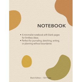 Retro Natural Palette Blank Notebook 8.5” x 11”: Minimalist Softcover Journal for Writing, Sketching, and Creative Notes – 120 Pages, Aesthetic Design
