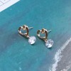 Yheakne Boho Heart Crystal Earrings Gold Love Heart Stud Earrings