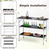 Giantex 81" Extra Long Portable Bar Table with 2-Tier Storage