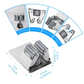 Cokshy 4 Pcs Stainless Steel Broom Holder, Heavy Duty Garden Tool Organizer Rack Rake, Rust Resistant Broom Holder Wall Mount for Kitchen Bathroom Closet Garden Garage, Light Gray