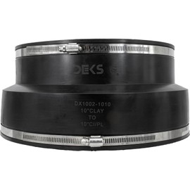 10" x 10" DEKS Flexible Couplings DX1002-1010 -To Connect Clay to Clay or Plastic. For Non-Pressure Drain, Waste and Vent Pipe Only