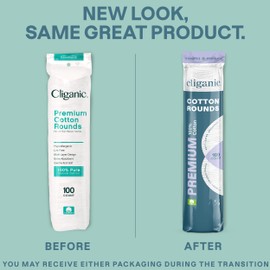 Cliganic Premium Cotton Rounds | Makeup Remover Pads, Hypoallergenic, Lint-Free | 100% Pure Cotton (6 Pack)