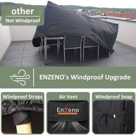 Enzeno Cube Garden Furniture Covers Waterproof for Outdoor, patio Rattan Cube Set Cover outside, Heavy Duty Oxford Fabric Garden Square Table Cover with Air Vent (180 * 100 * 74 cm)…