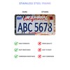 BGGTMO American Flag License Plate Frames- Black Stainless Steel Car