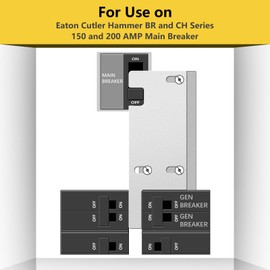 Generator Interlock Kit Compatible with Square D Vertical Main 150 or 200 amp Breaker,3 1/4 to 4 Inch Spacing Between Main and Branch Breaker,for Home Safety Interlock Kit