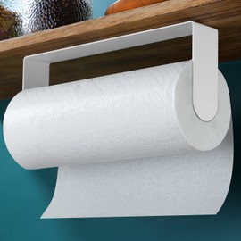 ZUNTO Paper Towel Holder Under Cabinet - Paper Towel Rack for Kitchen, Adhesive Paper Towel Holder SUS304 Stainless Steel(White)