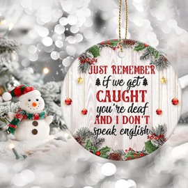 Friendship Christmas Ornament Gifts for Best Friends - Partners in Crime Funny Ornament for Xmas Tree Hanging Decorations - 2 Side Printed Ceramic Ornament