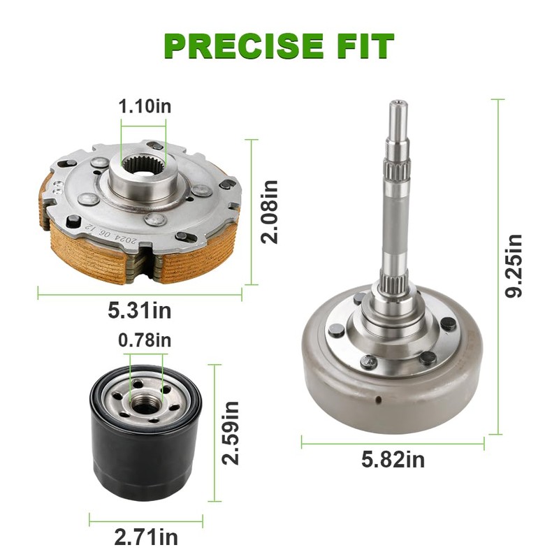 JDMON Wet Clutch Kit Compatible with Hisun ATV UTV 500