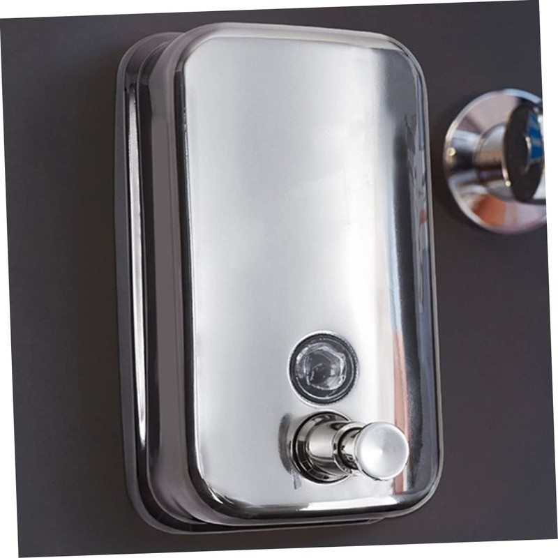 WOONEKY Hand Press Liquid Soap Dispenser Refillable Wall-Mounted Stainless Steel