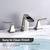 NEWATER Waterfall Bathroom Faucets，2-Handle 8-Inch Widespread Modern Bathroom Sink Faucet