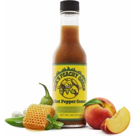 Dirty Dicks Peachy Green Hot Sauce, 5 Fl Oz - A Flavorful Blend of Peppers, Peaches, and Exotic Spices (Pack of 1)