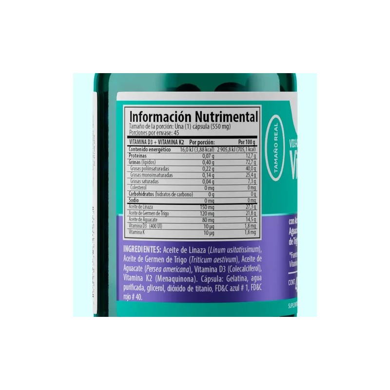 Vitamina D3 + Vitamina K2 Aceite De Linaza Solanum 45