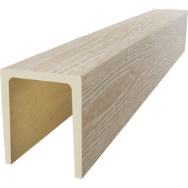 Ekena Millwork 5 1/2"W x 7 1/2"H x 96"L 3-Sided (U-Beam) MENA HeritageTimber Faux Wood Ceiling Beam, Vanilla Chai