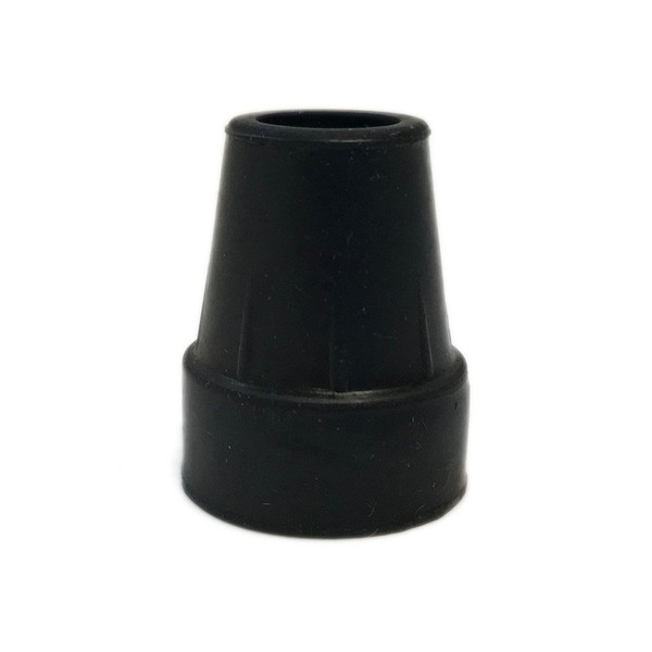 Harvy 1" Heavy Duty Black Rubber Replacement Cane Tip. (2 Pack)