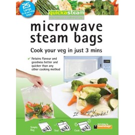 Toastabags 90 25 Large 3-6 Serving Quickasteam Microwave Steam Cooking Bags- Pack of 3