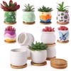Remerry 6 Pcs 3.5 Inch DIY Ceramic Succulent Pots Figurines