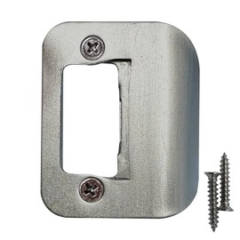 Gator Door Strike Plate with Screws, – 2-1/4" by 1-3/4" Universal Latch Restorer Alloy Steel Lock Hardware for Interior and Exterior Doors, Replacement Door Latch Plate | Satin Nickel 1-Pack