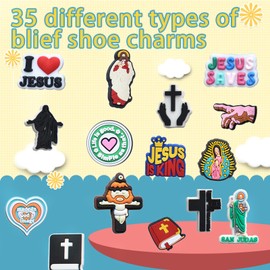 35PCS Belief Shoe Decoration Charms in Assorted Colours for Unique Personalization and Stylish Accessories for Sneakers and Footwear