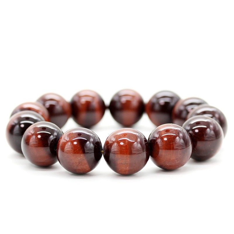 Shikui b464 Red Tiger Eye Bracelet, 0.7 inches (18 mm),