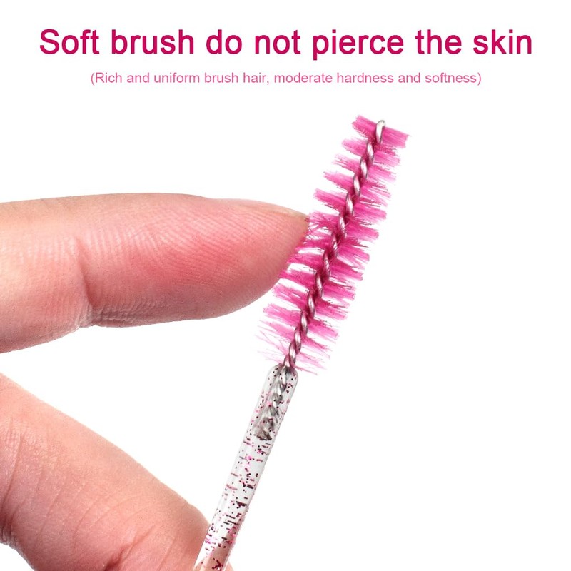 SWKJ 60 PCS Disposable Eyelash Brushes, Eyebrow Spoolies, Mascara Wands