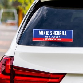 Mikie Sherrill for New Jersey Governor 2025 Vinyl Sticker, Vote Mikie Sherrill Decal, Governor Elections 2025 Bumper Sticker, 10" x 3"