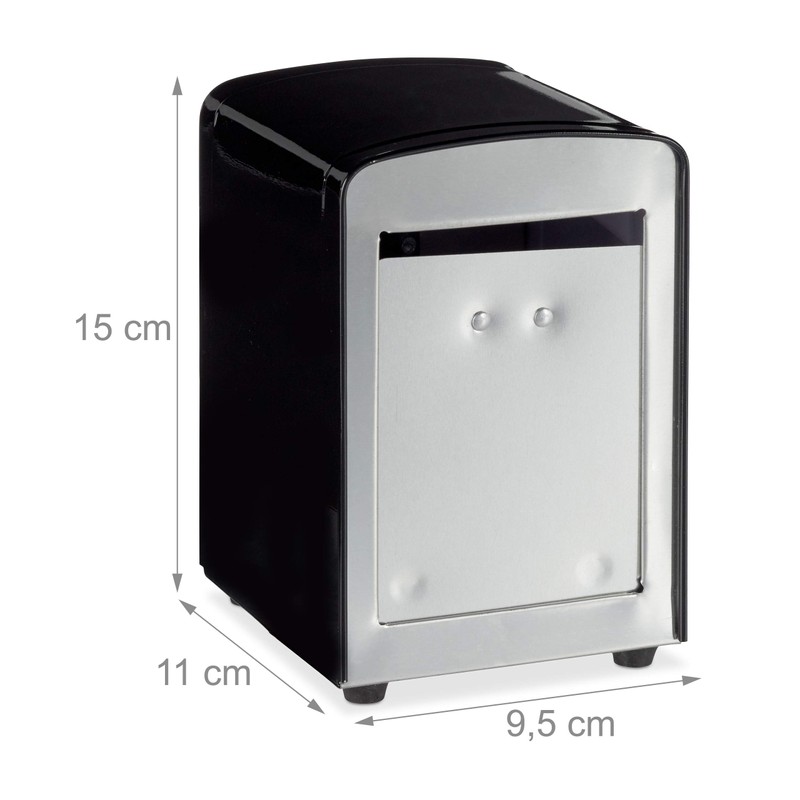 Relaxdays Napkin Dispenser Retro Metal Small Napkin Holder for Ice