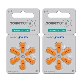 PowerOne Power One Size 13 PR48 Zinc Air MF Hearing Aid Batteries (12 Pack)