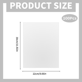 Satiskid 100 PCS Crystal Clear Sleeves Storage Bags, 5.11 x 8.66 Inch Reusable Cellophane Bags for Art Prints/Framing Mat Mattes/Photos, Multi-Purpose Clear Crystal Bags