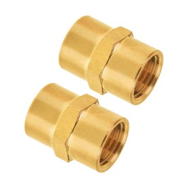 Pipe Fitting, SUNGATOR Brass Air Fitting, Coupling, 1/4" x 1/4" Female Pipe, Air Hose Fittings, Air Tool Fittings (2-Pack)