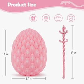 Waaaandefu Crystal Dragon 3D Printed Dragon with Matching Egg – Articulated Multicolor Dragon Toy – Upgraded 2025 Model – Display Collectible for Fantasy Lovers