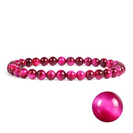 EUMENIDES Tiger Eye Bracelet, Quality A, 7.5 Inches, 4/6 mm, Coloured Tiger's Eye Series, Fashion, Relieve Anxiety and Reduce Stress, Stone