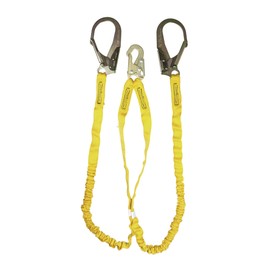 Guardian 11203 IS-72-2R 6-Foot Double Leg Internal Shock Lanyard with Rebar Hook