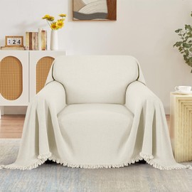 TAOCOCO Armchair Sofa Slipcover Thick Durable Couch Cover Blanket for Recliner Sofa 1 Cushion Washable Pet-Friendly Chair Couch Slipcovers Living Room Furniture Protector (71''x71'' Beige)