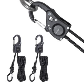 Ayaport Rope Ratchet Tie Down with Safety Lock Clip 1/4" x 12' Heavy Duty One-Piece Adjustable Kayak Straps for Tent, Tarp, Canopy Tie Downs