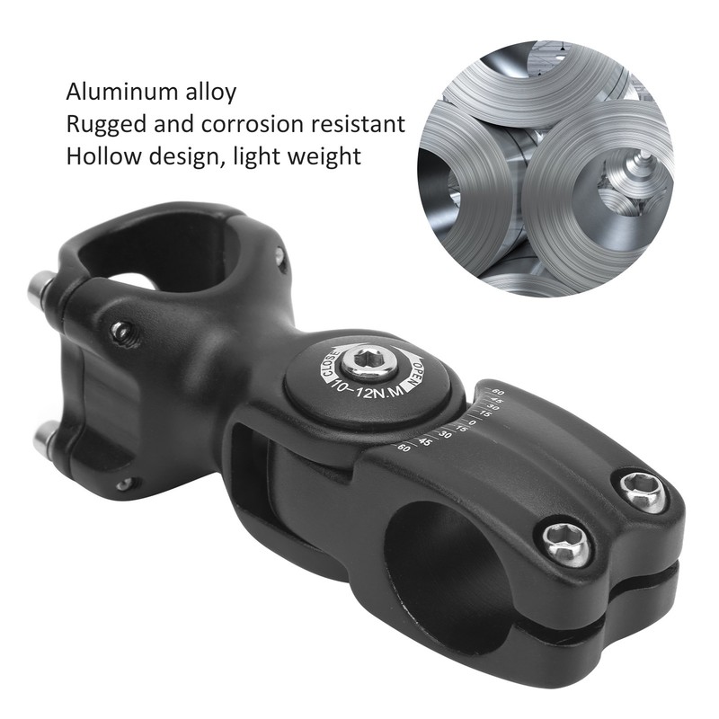 LUNJE 31.8x90mm Bicycle Angle Adjustable Handlebar Stem Riser Aluminium Alloy
