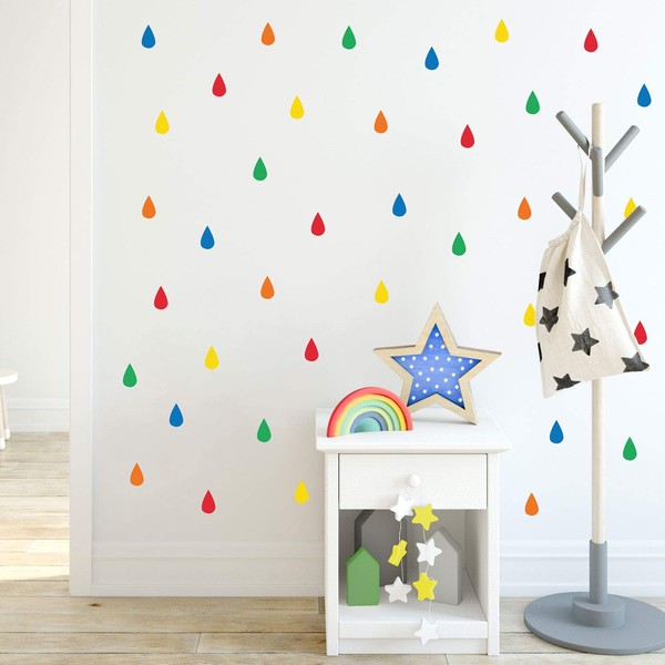 Stickerscape Colourful Raindrop Wall Stickers | Perfect for A Childs
