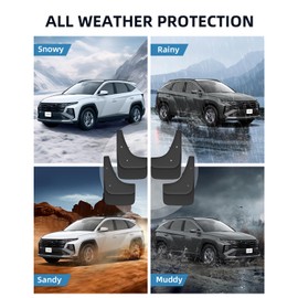 LANGBEAN Mud Flaps for Hyundai Tucson NX4 2024 2023 2022 2021, Front and Rear Splash Guards with Mounting Screws, All-Weather Mud Flaps Accessories, No Drilling Required [Pack of 4]